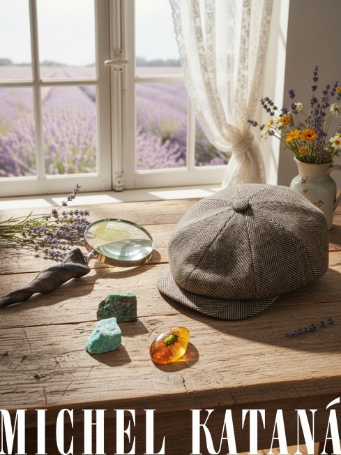 Кепка с козырьком, 8ми-клинка Мужская-Унисекс TWEED EDINBURG LATE MIST из твида (Плотная Костюмно-Блейзерная ШЕРСТЬ) TWEED.8-EDINBURG/LATE.MIST